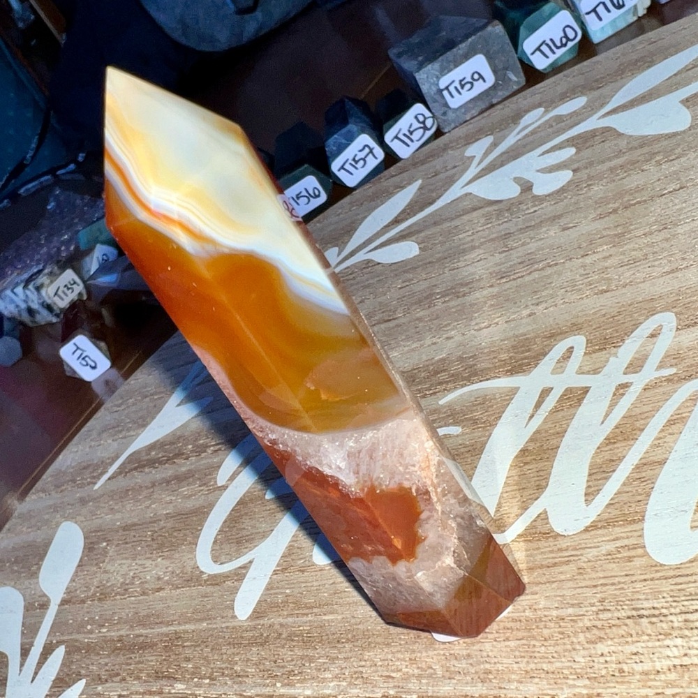 Carnelian Agate Crystal Tower (T154)